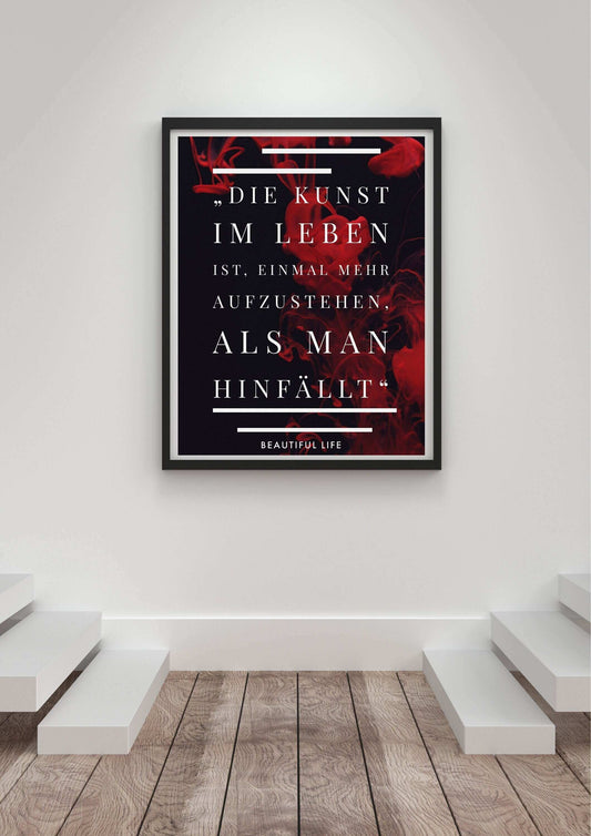 Die Kunst Im Leben ,Motivations Poster Rot