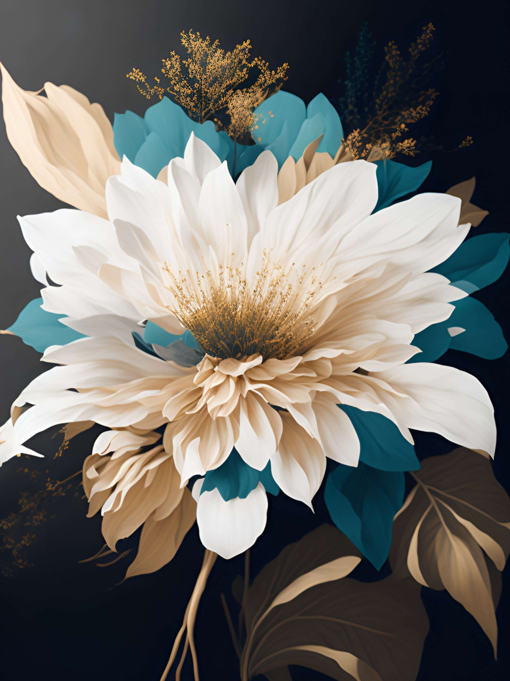 Designs bei Positive Pulse" "Erforschen Sie die Welt der Farben mit Fantasie Blumenpostern 